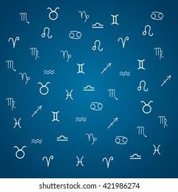 Zodiac signs. Set of zodiac icons. Vector illustration