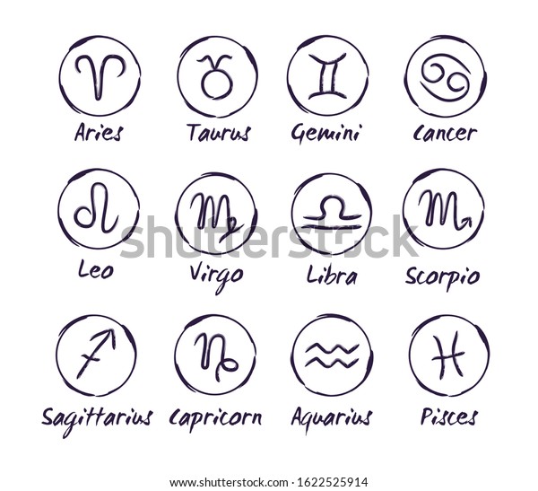 Zodiac Signs Set Simple Flat Vector Stock Vector (Royalty Free ...