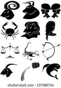 Zodiac Signs Set Zodiac Signs Vector Stock Vector (Royalty Free ...