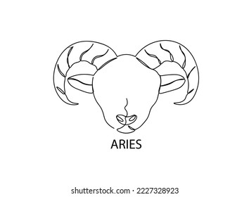 Zodiac Signs single-line art drawing continues line vector illustration