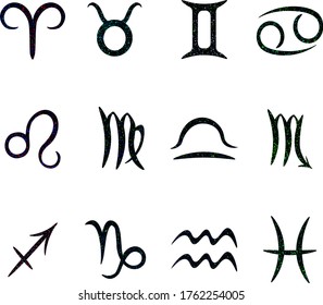 zodiac signs, starry texture, astrology