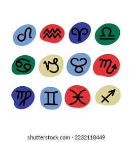 Zodiac signs symbols. Astrological signs isolated on white background.