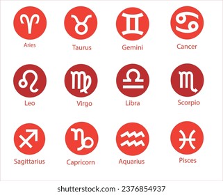 Zodiac Signs, Zodiac symbols icon set vector illustration zodiac star set