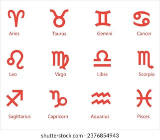 Zodiac Signs, Zodiac symbols icon set vector illustration zodiac star set