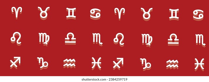 Zodiac Signs, Zodiac symbols icon set vector illustration zodiac star set