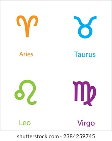 Zodiac Signs, Zodiac symbols icon set vector illustration zodiac star set