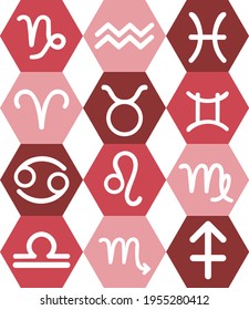zodiac signs symbols icon vector