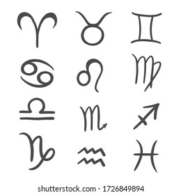 Zodiac Signs Symbols Zodiac Signs Set Stock Vector (Royalty Free ...