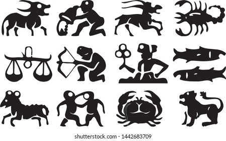 Zodiac signs vector astrology horoscope