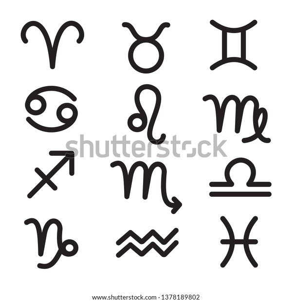 Zodiac Signs Vector Horoscope Astrology Symbols Stock Vector (Royalty ...