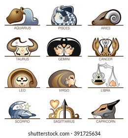 Zodiac signs
Signs of the zodiac vector icons set