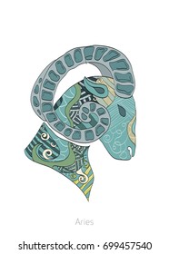 Zodiac signs, vector illustrations, Aries 