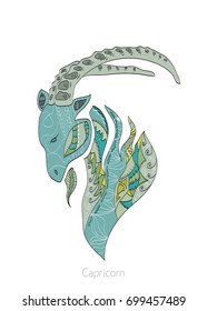 Zodiac signs, vector illustrations, Capricorn