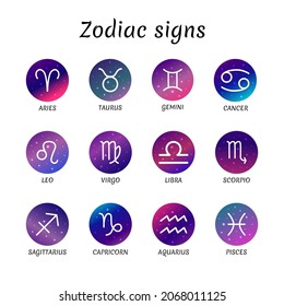 Zodiac Signs Vector Set Zodiac Symbols Stock Vector (Royalty Free ...