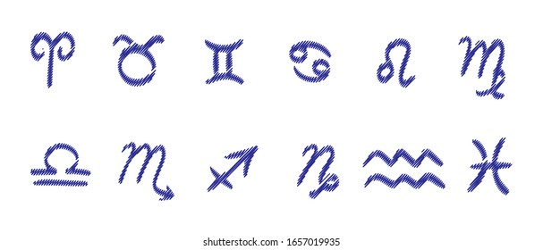 Zodiac signs. Zodiac vector symbols collection set