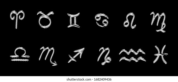 Zodiac signs. Zodiac vector symbols collection set
