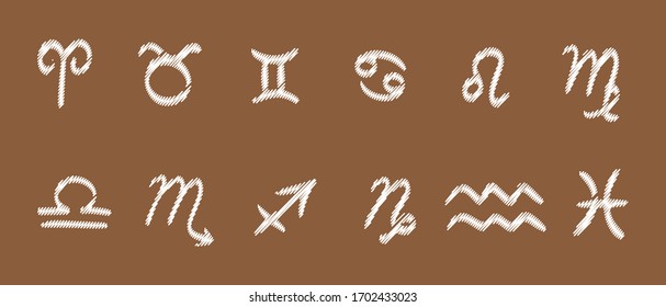 Zodiac signs. Zodiac vector symbols collection set