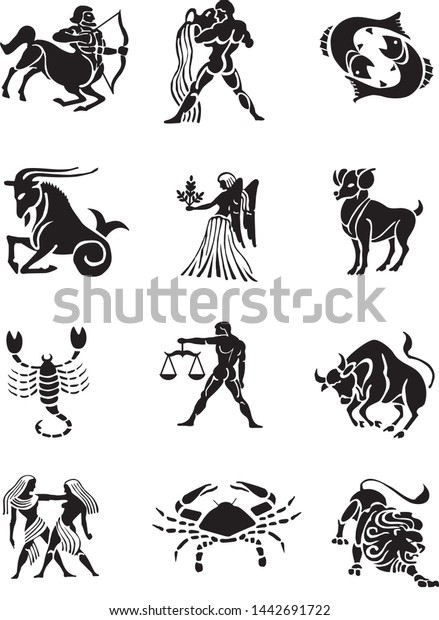 Zodiac Signs Vector Tattoo Art Stock Vector (Royalty Free) 1442691722 ...