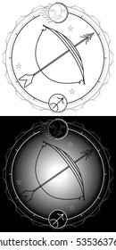 Zodiac sign.SAGITTARIUS. HOROSCOPE. VECTOR ILLUSTRATION