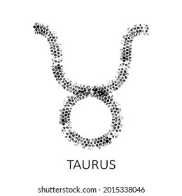 Zodiac signTaurus isolated on white background. Zodiac constellation. Design element for horoscope and astrological forecast. Vector illustration. Bubble wrap texture.