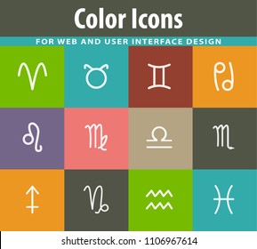 Zodiac simply icons for web and user interfaces