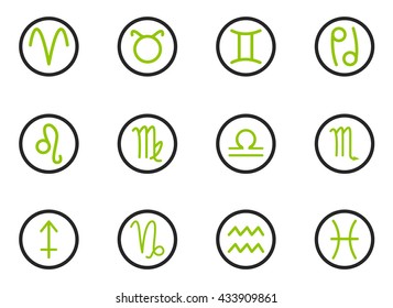 Zodiac simply icons for web and user interfaces