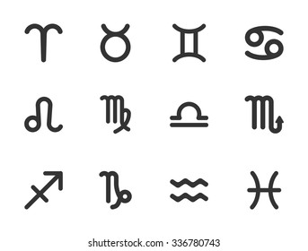 zodiac simply symbols for web icons