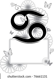 Zodiac sing with flowers vector illustration