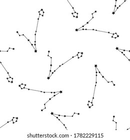 Zodiac star Pisces seamless pattern. Repeating fish sign with stars on a white background.
design for textiles, wallpaper, fabric, decor, clothing, scrapbooking.