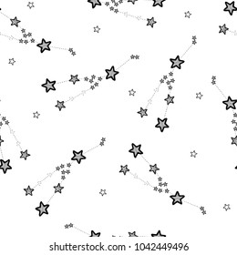 Zodiac Star Vector Illustration Hand Drawn Pattern Background Texture Cartoon Art 