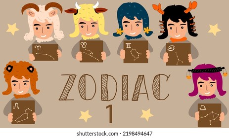 Zodiac stars Sign Version 1 Aries Taurus Gemini Cancer Leo Libra 