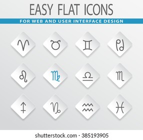 Zodiac symbol easy flat web icons for user interface design