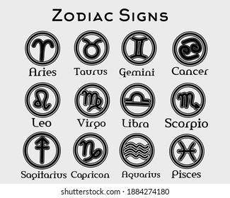 zodiac symbol icon and logo design