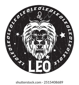 símbolo zodíaco leo com leão tipografia impressão gráfica , desenho de moda abstrato e design criativo para t-shirts, canecas, T-t gráfico, camisola, maletas, etc. Ilustração em estilo moderno para roupas