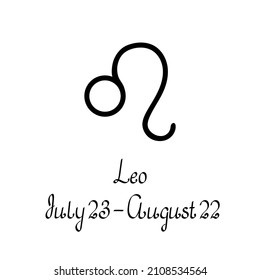Zodiac symbol, its name and dates vector illustration pictogram for astrology, horoscope, linear icons in simple hand drawn style