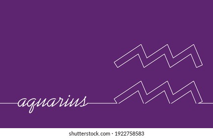 Zodiac symbol. Sign of the Aquarius. Thin line style