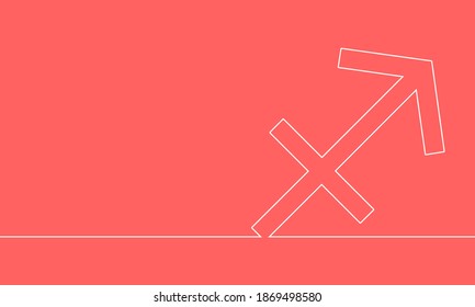 Zodiac symbol. Sign of the Archer. Thin line style