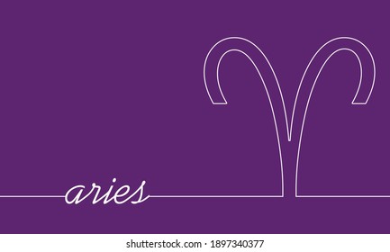 Zodiac symbol. Sign of the Aries. Thin line style