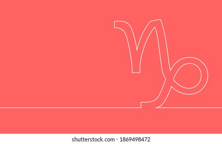 Zodiac symbol. Sign of the Capricorn. Thin line style