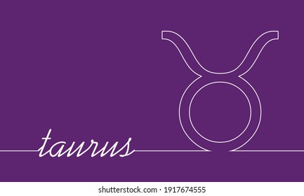 Zodiac symbol. Sign of the Taurus. Thin line style