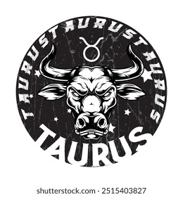 Símbolo del zodiaco Tauro con impresión gráfica de tipografía de toro, dibujo de moda Abstractas y diseño creativo para camisetas, tazas, camiseta gráfica, sudadera, estuches, etc. Ilustración en estilo moderno para la ropa