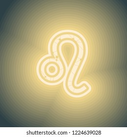 Zodiac symbol textured by connected lines with dots pattern. Sign of the Lion