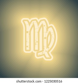 Zodiac symbol textured by connected lines with dots pattern. Sign of the Maiden