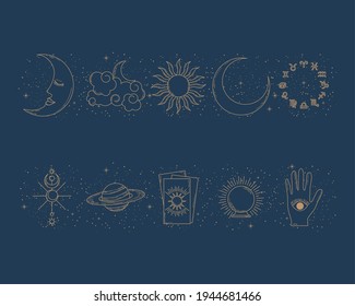 zodiac symbols and astrology set