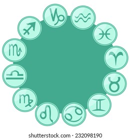 Zodiac symbols in pastel color
