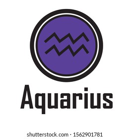 Zodiac Symbols Purple Background Aquarius Stock Vector (Royalty Free ...