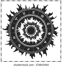 Zodiac symbols. Vector illustration.