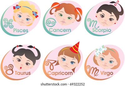 Zodiac symbols vector set