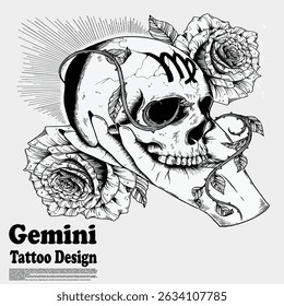 coleção de design de tatuagem zodíaco gemini