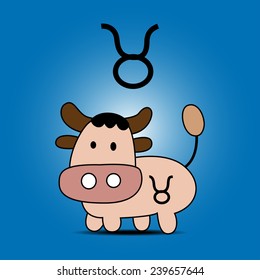 Zodiac Taurus background.Zodiac Taurus sign. Vector illustration